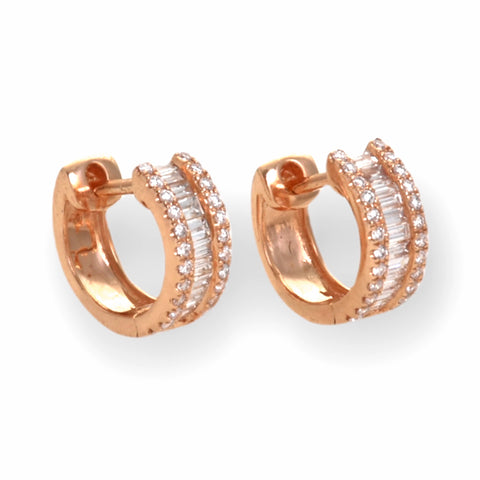 0.48ct Diamonds in 14K Gold Huggie Earrings