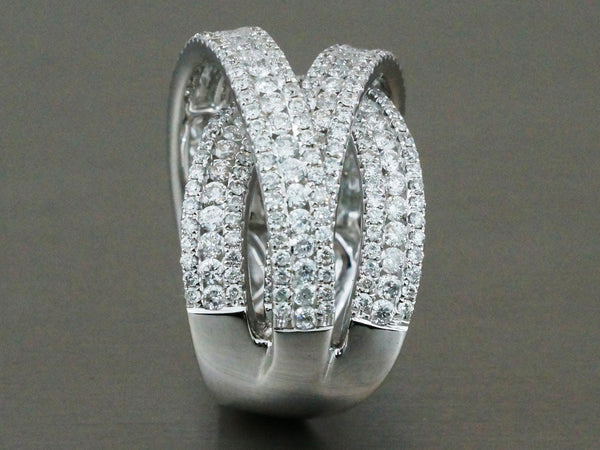 2.90ct Round Diamonds 14K White Gold Woven Cocktail Anniversary Ring