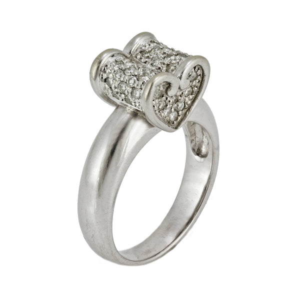 0.50ct Round Diamonds in 14K White Gold Heart Statement Ring