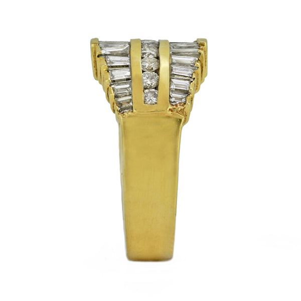 2.10ct Diamonds in 14K Yellow Gold Art Deco Anniversary Ring