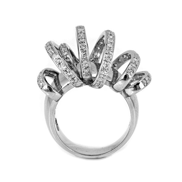 0.80ct Round Diamond in 14K White Gold Exotic Cluster Ring