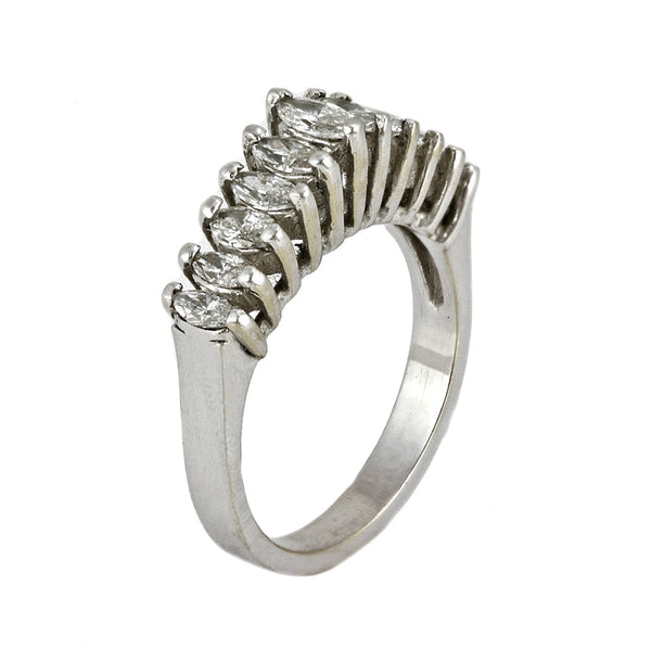 1.00ct Marquise Diamonds in 14K White Gold Wedding Anniversary Ring