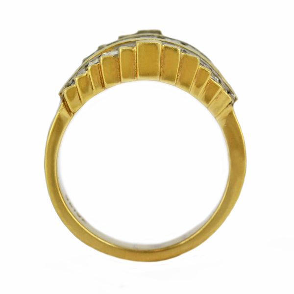 2.10ct Diamonds in 14K Yellow Gold Art Deco Anniversary Ring