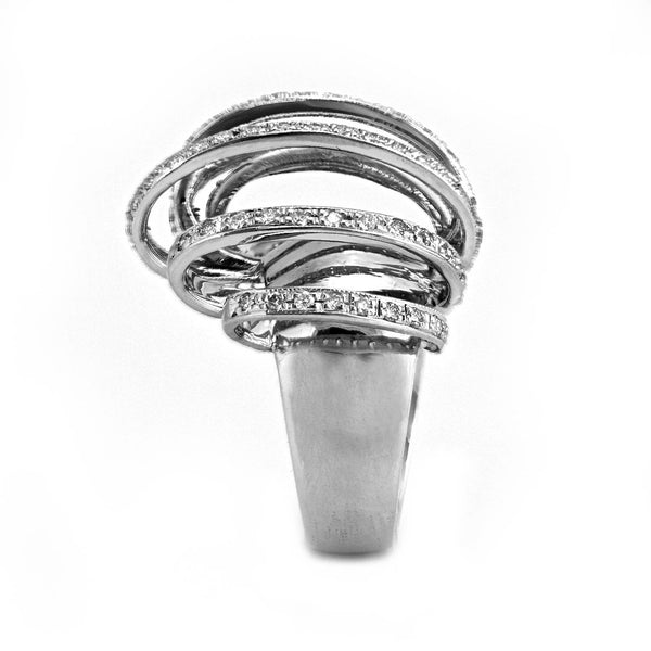 0.80ct Round Diamond in 14K White Gold Exotic Cluster Ring