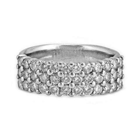 1.00ct Round Diamond in 18K White Gold Band Ring