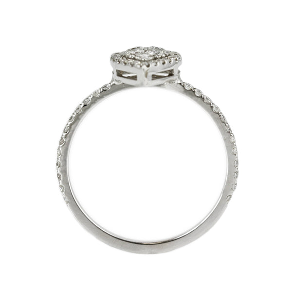 0.90ct Diamond in 14K White Gold Tear-Drop Engagement Ring
