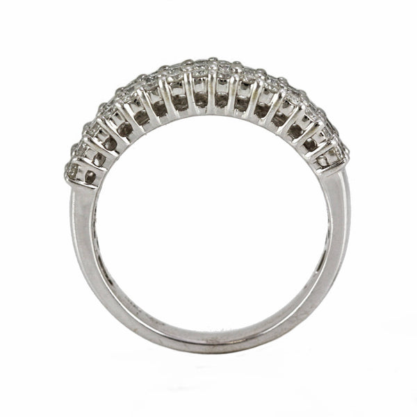 0.93ct Round Diamond in 14K White Gold Wedding Band Ring