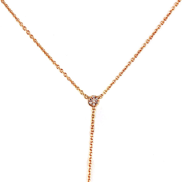 0.14ct Pavé Diamond Accented in 14K Gold Spike Dagger Drop Lariat Necklace