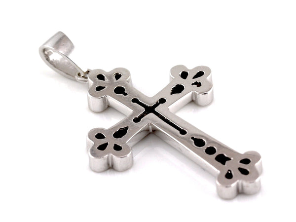 3.10ct Round Diamonds in 14K White Gold Large Cross Pendant