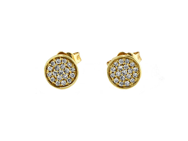 0.11ct Micro Pavé Round Diamonds in 14K Gold Round Stud Earrings