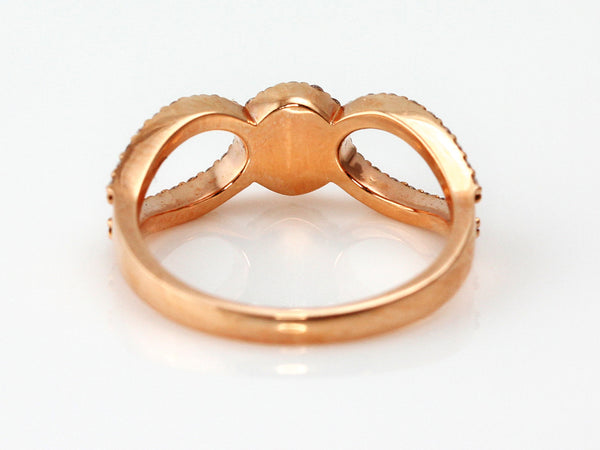 0.37ct Pavé Diamonds in 14K Rose Gold Evil Eye Motiff Ring