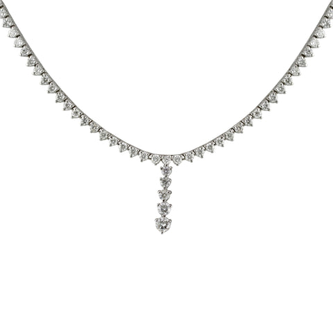 4.50tcw Round Diamonds in 14K White Gold Y-Shape Necklace 17"