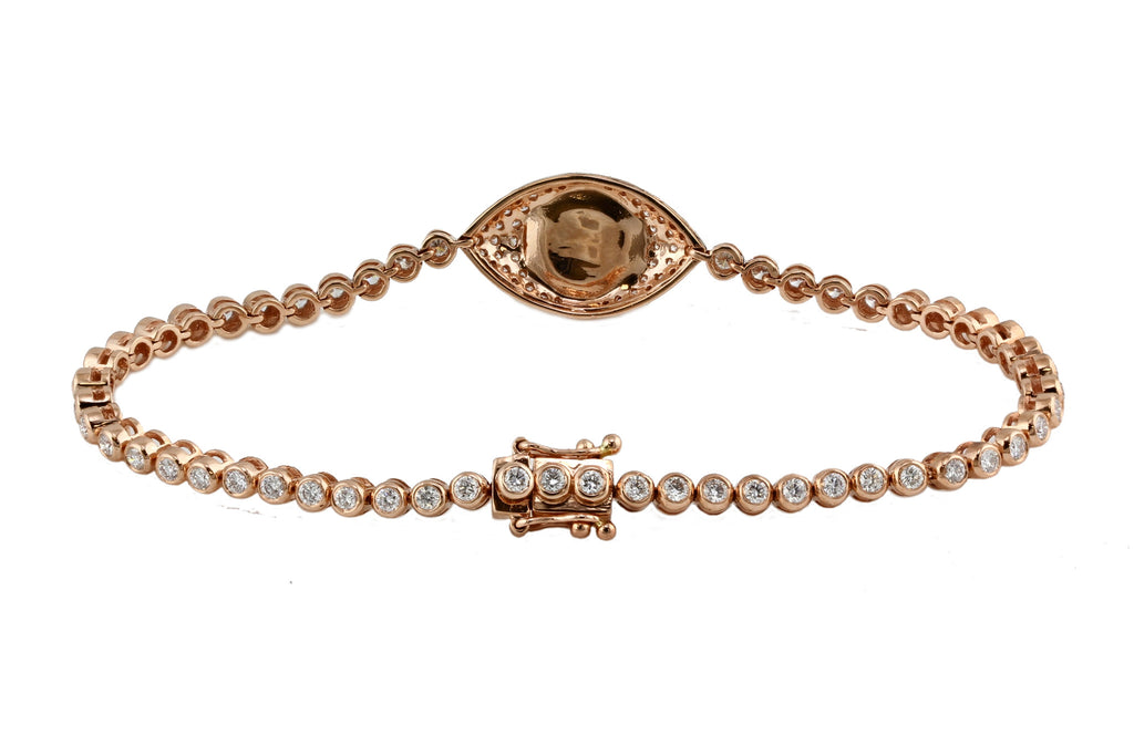 Round bracelet Charms rose gold and diamonds