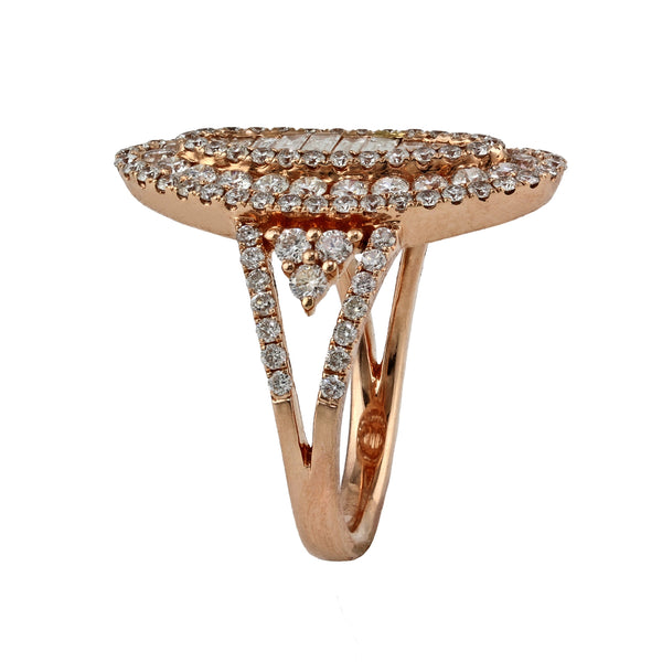 2.05tcw Baguette & Round Diamonds in 14K Gold Oval Cocktail Ring