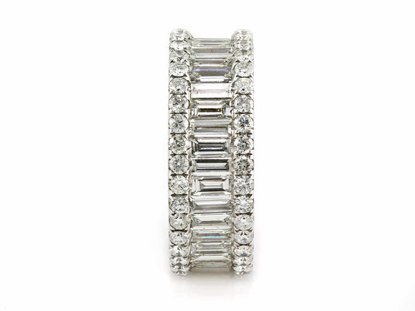 4.6ct Channel Pavé Diamonds in 14K White Gold 8mm Wide Eternity Band Ring
