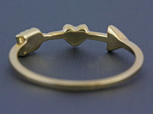0.03ct Micro Pavé Diamonds in 14K Gold Heart & Arrow Petite Ring