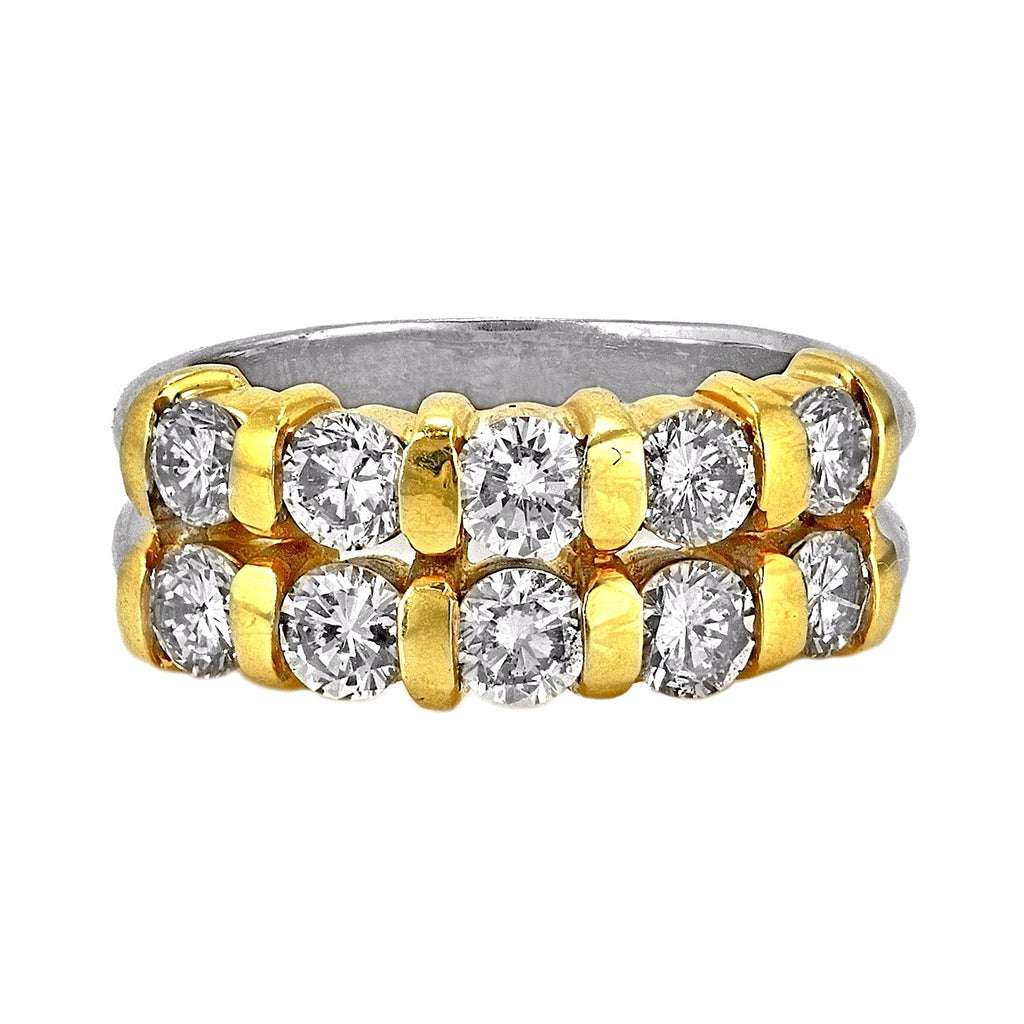 1.80ct Round Diamonds in 14K Two-Tone Gold Wedding Ring