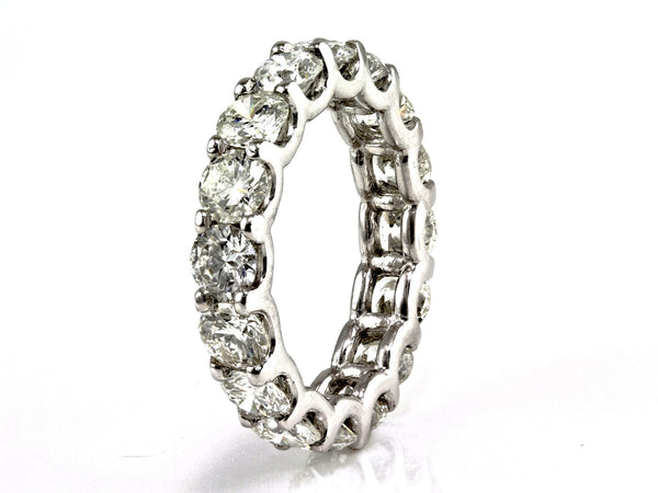 5.00ct Floating Round Diamond in 14K White Gold Eternity Band Ring