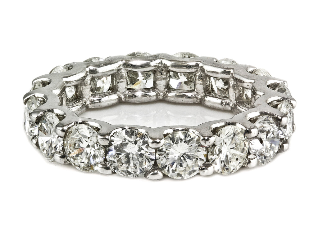 5.00ct Floating Round Diamond in 14K White Gold Eternity Band Ring
