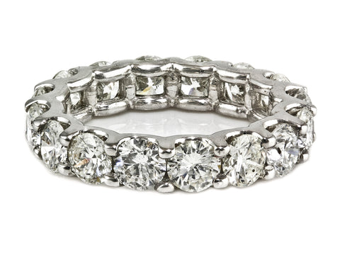4.00ct Floating Round Diamond in 14K White Gold Eternity Band Ring