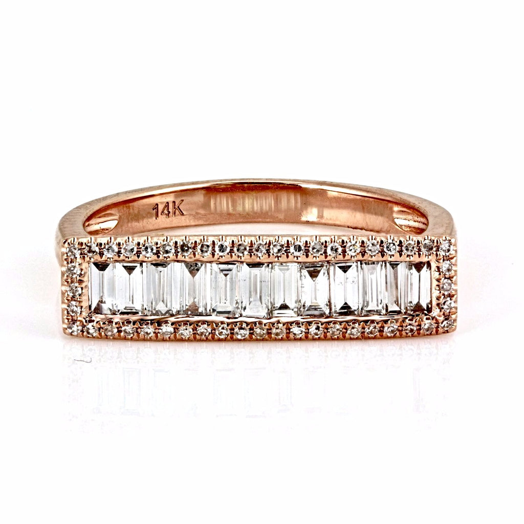 0.56tcw Channel-Pavé Diamonds in 14K Gold Horsebit Band Ring