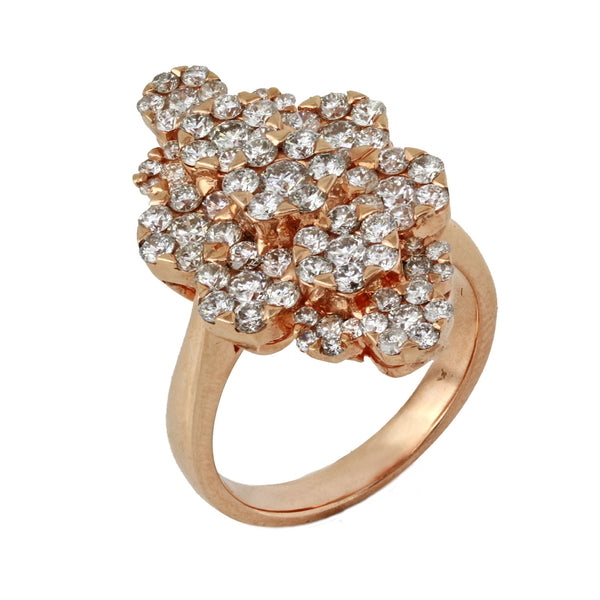 2.47ct Round Diamonds in 14K Gold Floral Rhombus Design Ring