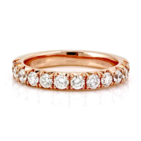 0.79ct French Pavé Diamond in 14K Gold Half Eternity Band