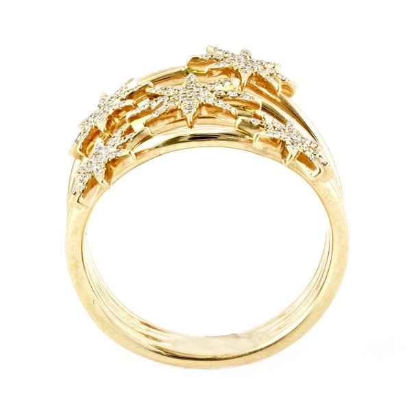 0.28ct Pavé Round Diamonds in 14K Gold Cluster Flower Ring