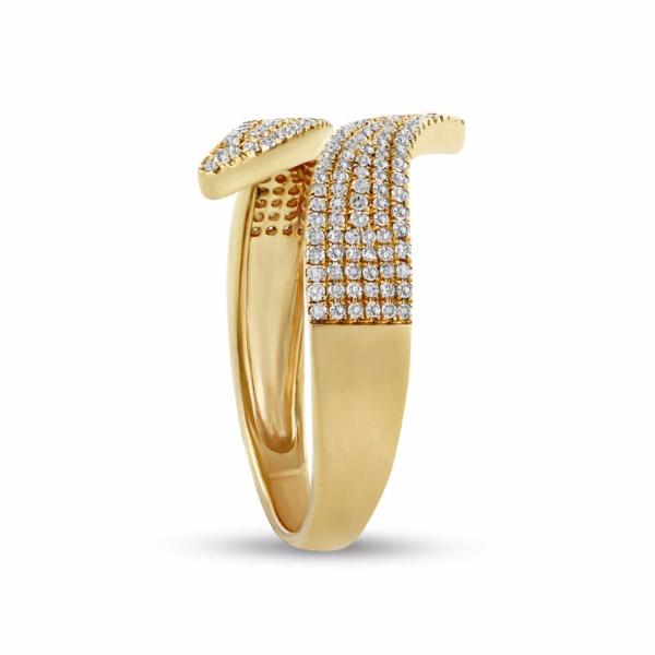 0.43ct Pavé Round Diamonds in 14K Gold Spike Wrap Cuff Ring