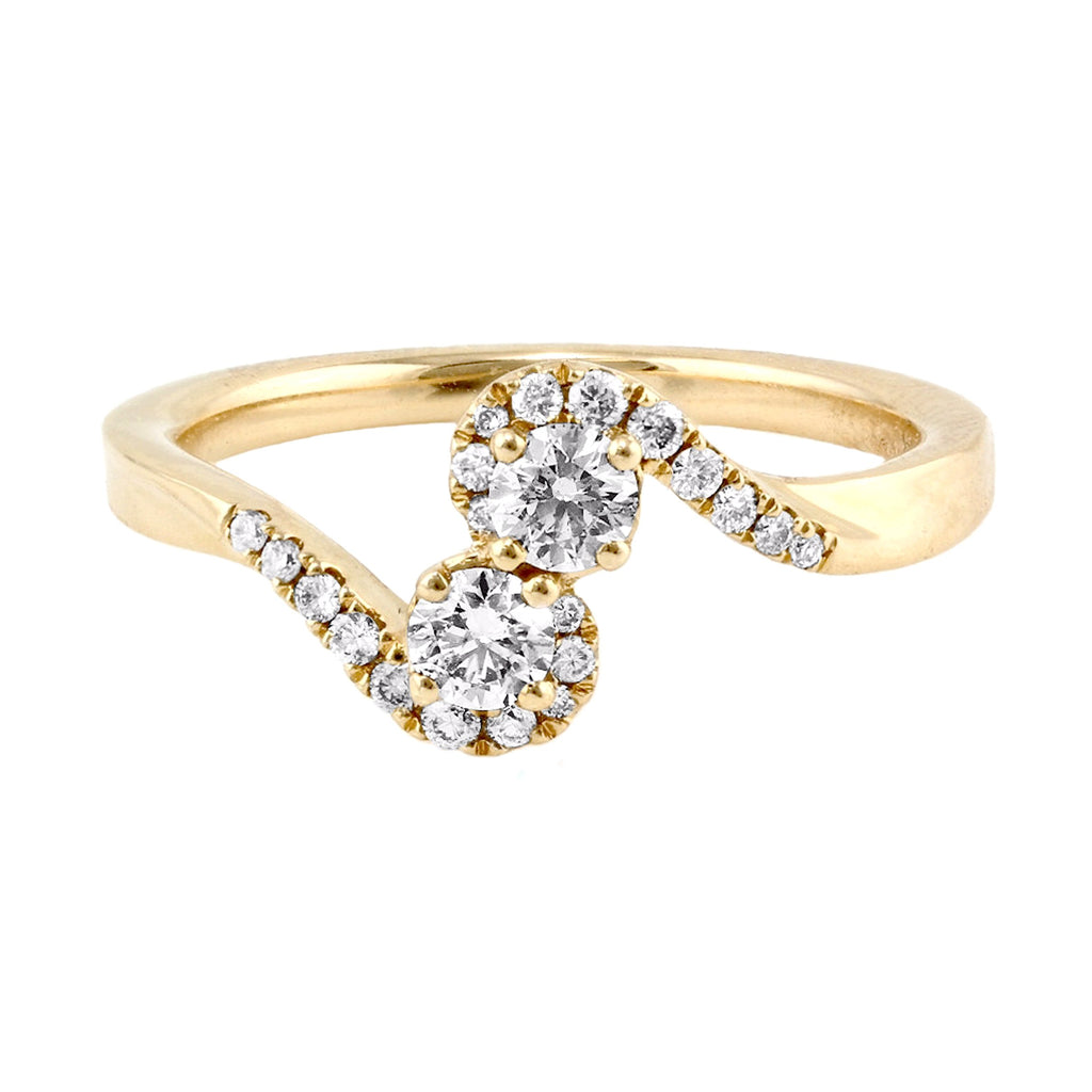 0.38ct Prong Pavé Diamonds in 14K Gold Burlesque Engagement Ring