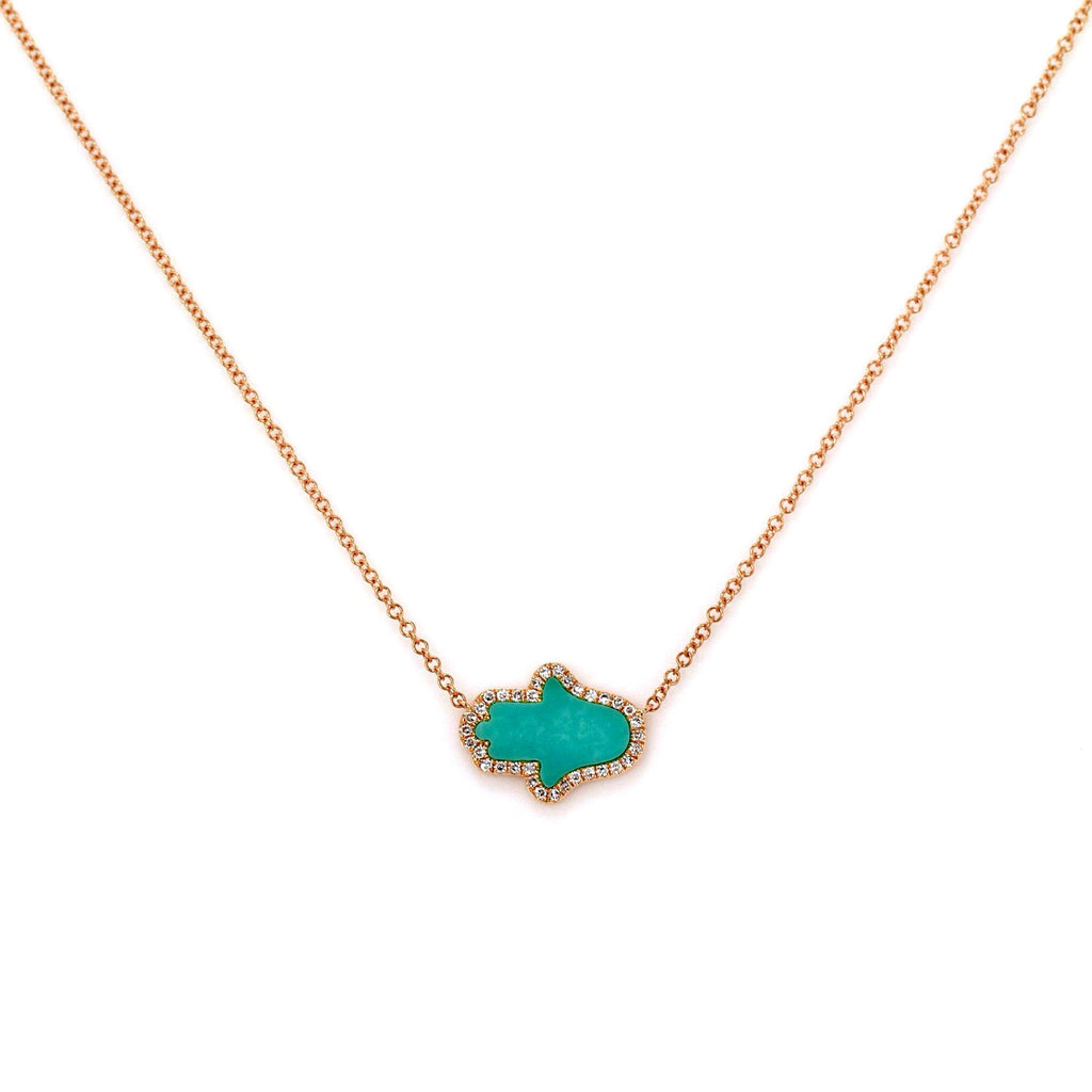 14K Yellow Gold Turquoise Four Leaf Clover Necklace, Turquoise Clover  Pendant, Good Luck Necklace, Turquoise Necklace
