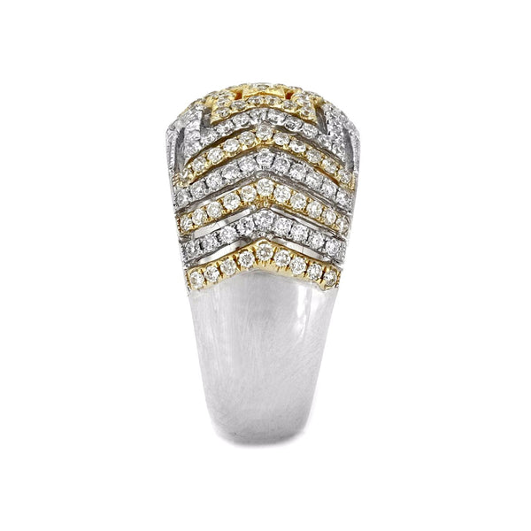 1.00ct Round Diamonds in 14K 2-Tone Gold Star Band Ring