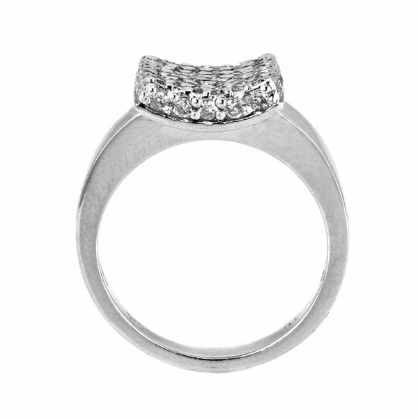 0.50ct Micro Pavé Round Diamonds in 14K White Gold Square Modern Cocktail Ring