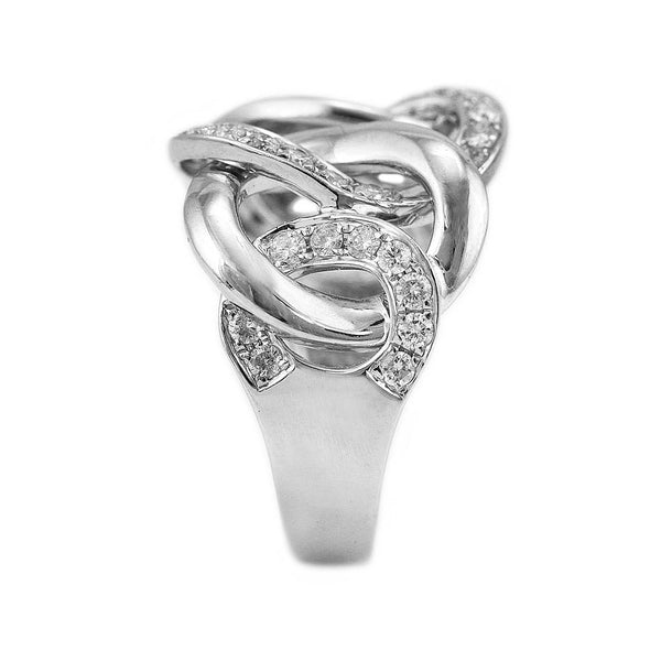 0.69ct Round Diamonds in 14K White Gold Chunky Link Ring