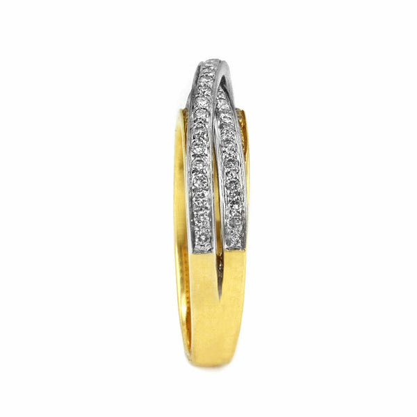 0.50ct Round Diamonds in 18K 2Tone Gold Overlapping Band Ring