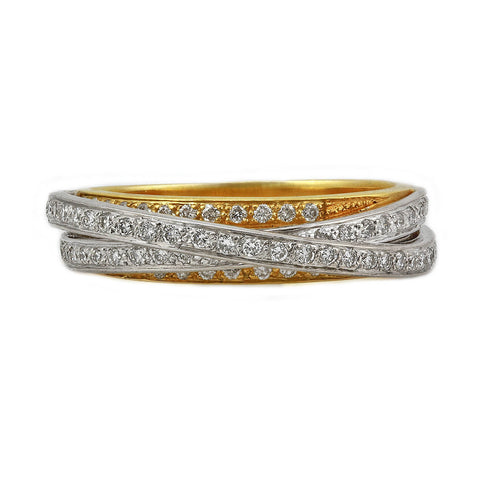 0.50ct Round Diamonds in 18K 2Tone Gold Overlapping Band Ring