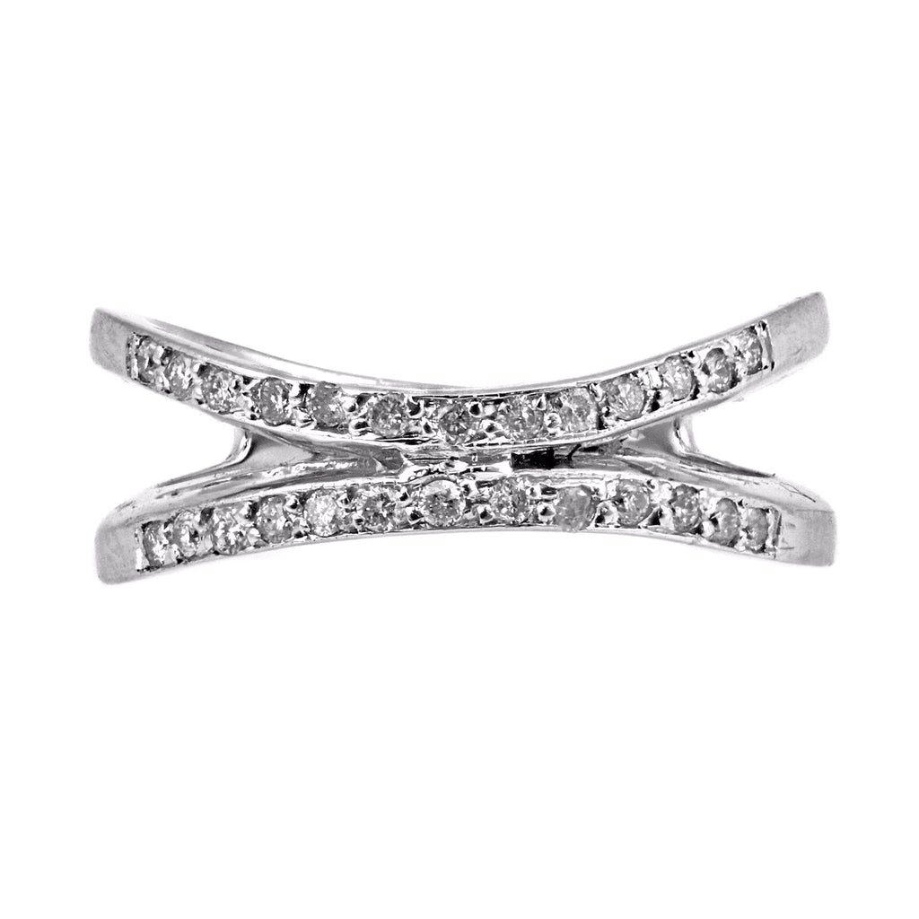 0.30ct Round Diamonds in 14K White Gold Double Curved Band Ring