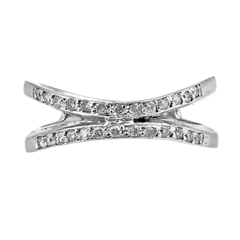 0.30ct Round Diamonds in 14K White Gold Double Curved Band Ring