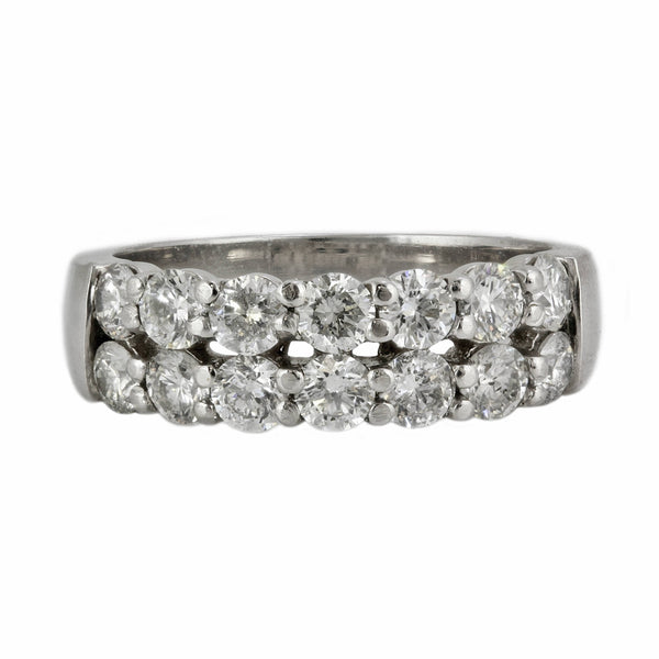1.28ct Round Diamond in 14K White Gold Wedding Band Ring