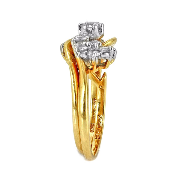 1.00ct Round Diamonds in 14K Yellow Gold Engagement Wedding Ring Set