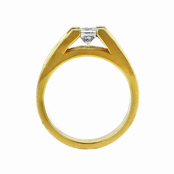0.60ct Princess Diamonds in 14K Yellow Gold Engagement Tension Ring