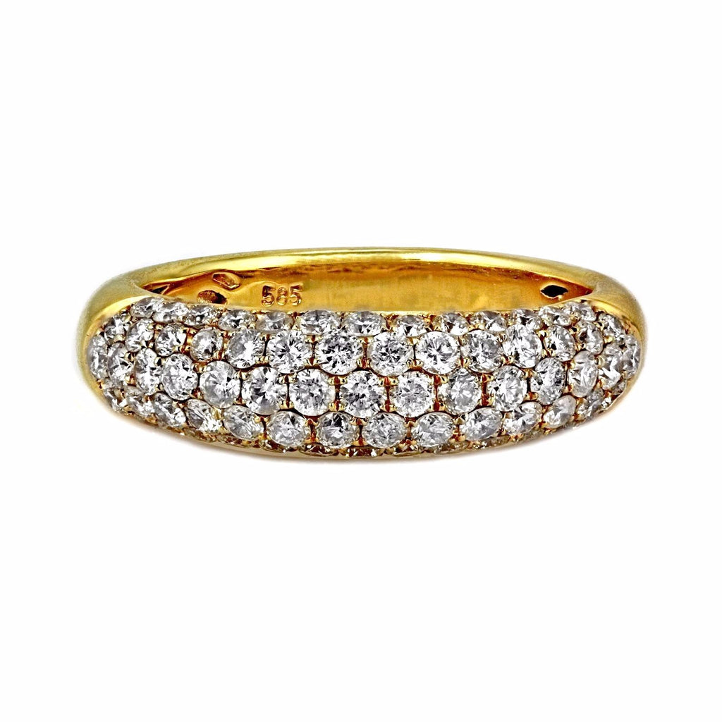 1.31ct Pavé Round Diamonds in 14K Yellow Gold Wedding Band Ring
