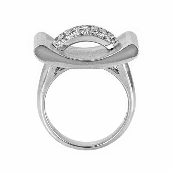 0.20ct Micro Pavé Round Diamonds in 14K White Gold Modern Cocktail Ring
