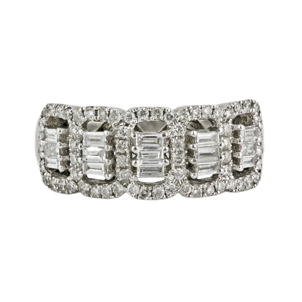 1.05ct Round Diamond in 14K White Gold Wedding Band Ring