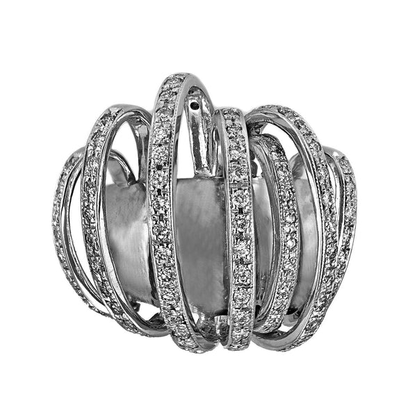 0.80ct Round Diamond in 14K White Gold Exotic Cluster Ring