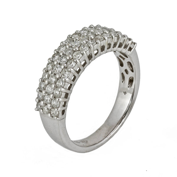 0.93ct Round Diamond in 14K White Gold Wedding Band Ring