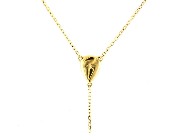 0.08ct Pavé Diamonds in 14K Gold Pear & Bar Drop Lariat Necklace