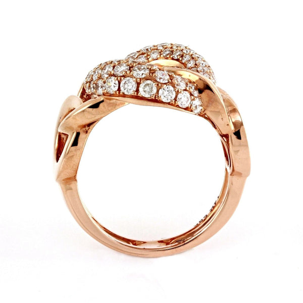 1.46tcw Pavé Round Diamonds in 14K Gold Cuban Curb Link Ring
