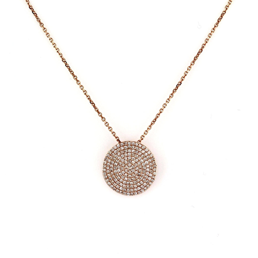Gold Disc Pendant 14K Gold Round Necklace Small Gold Pendant