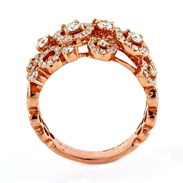 1.15tcw Round Diamonds in 14K Gold Cluster Gemstones Halo Ring